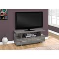 Homeroots 20 in. Grey Particle Board & Laminate TV Stand with 2 Storage Drawers 332896